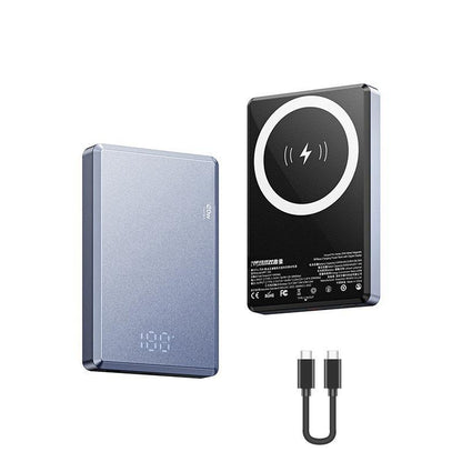 20W Magnetic Wireless Fast Charging Power Bank, 1 Count Portable Magnetic Wireless Charger with Digital Display, USB-C Data Cable Power Bank for Iphone Android Samsung