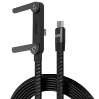Foldable 2-In-1 Bracket Data Cable 240W Fast Charging Type-C to Type-C Charger Cord with Phone Holder for Tablets Smartphones